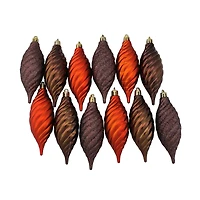 125ct. Chocolate Brown & Burnt Orange Shatterproof 4-Finish Christmas Ornaments