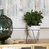 The Novogratz 17" White Contemporary Artificial Foliage