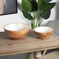Mango Wood Handmade Nesting Decorative Bowl Set