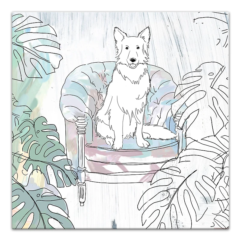 Sketch Shepherd On Chair 2 Canvas Wall Art