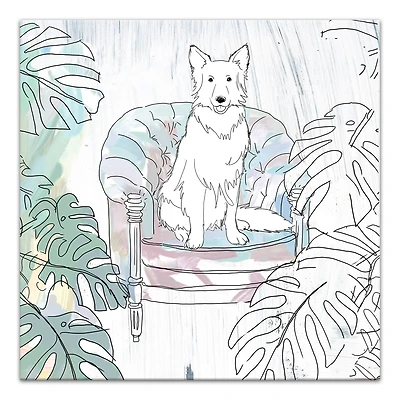 Sketch Shepherd On Chair 2 Canvas Wall Art