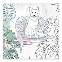 Sketch Shepherd On Chair 2 Canvas Wall Art