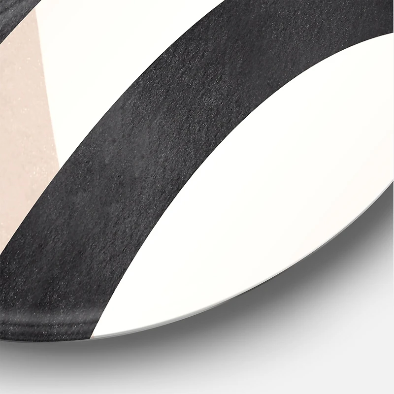 Designart - Abstract Shapes in Terracotta and Ivory Shapes III - Modern Metal Circle Wall Art