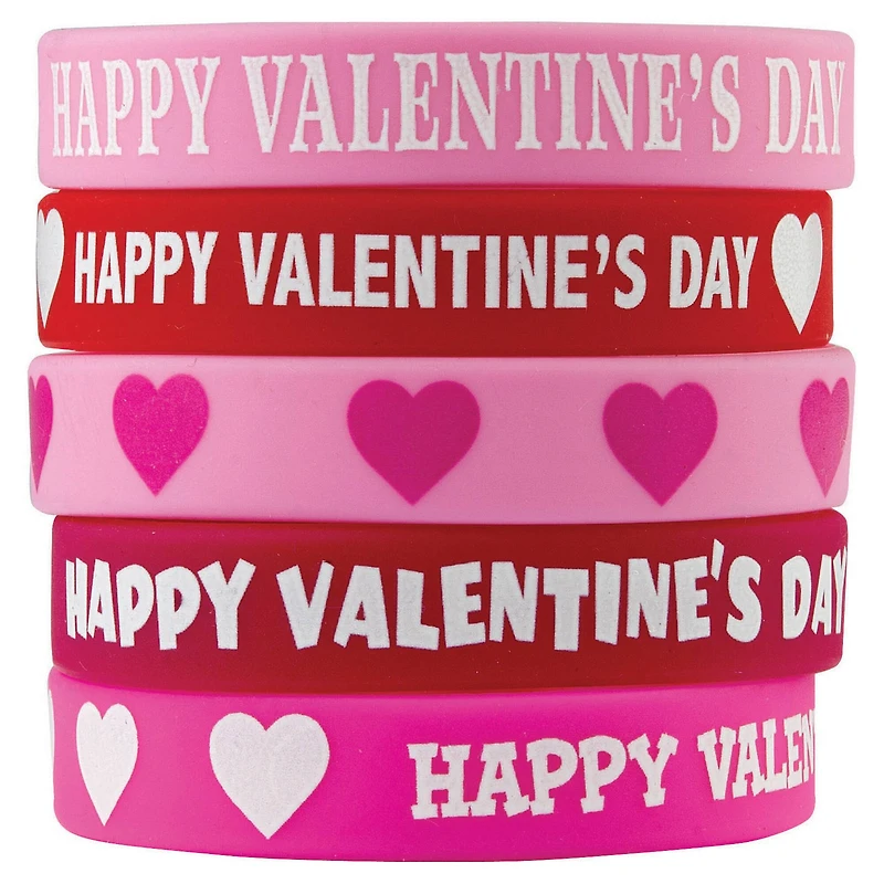 Teacher Created Resources Happy Valentine's Day Wristbands, 6 Packs of 10