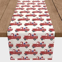 72" Patriotic Truck Pattern Cotton Twill Runner