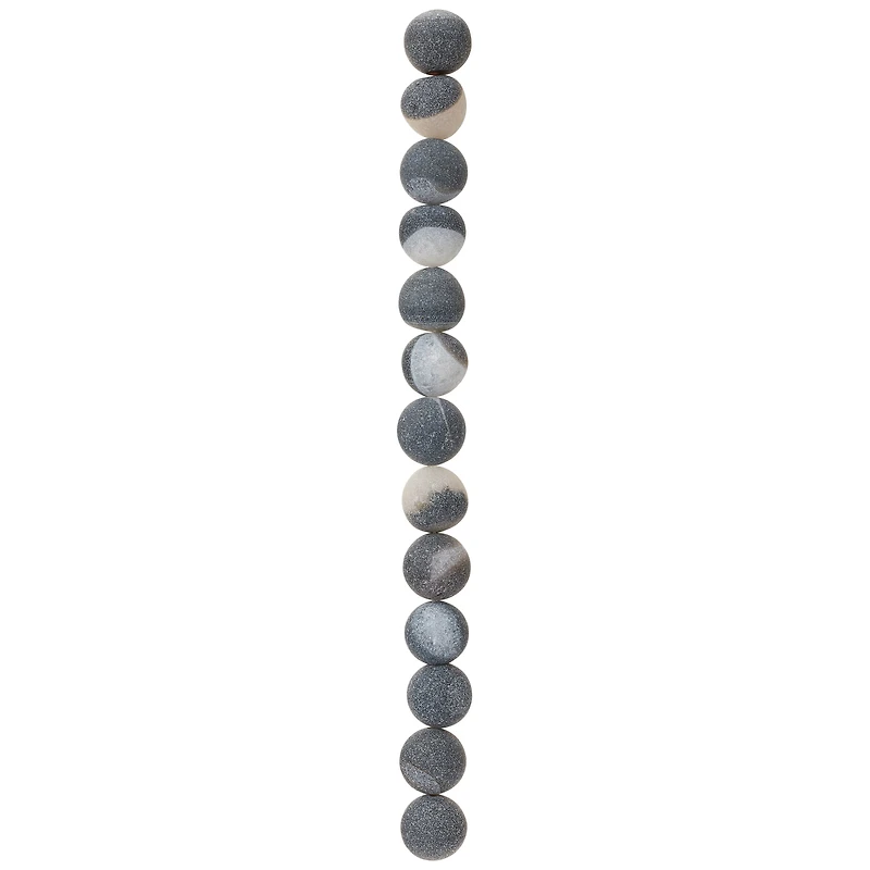 Gray Agate Round Beads, 12mm by Bead Landing™