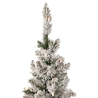 4ft. Pre-Lit Flocked Pine Slim Artificial Christmas Tree, Clear Lights