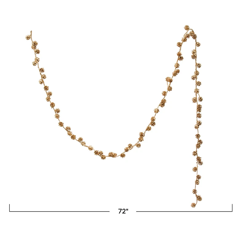 Hello Honey® 6ft. Gold Glitter Pinecone Garland