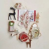 Hello Honey® 9" Red Reactive Glaze Stoneware Brie Baker with Wood Tree Spoon