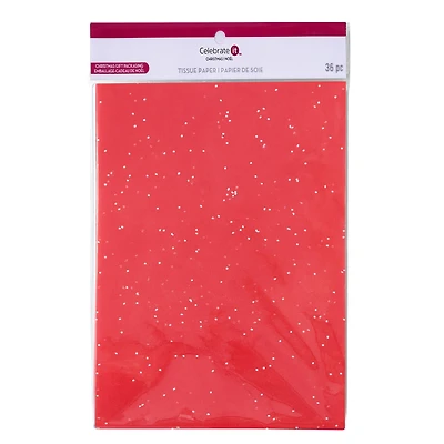 Red Glitter Snow Tissue Paper, 24ct. by Celebrate It™