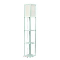 Lalia Home 5ft. Column Shelf Floor Lamp with Linen Shade