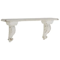 White Wood Farmhouse Wall Shelf