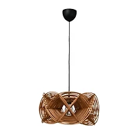 Hello Honey® 21" Natural Modern Woven Rattan Ceiling Light