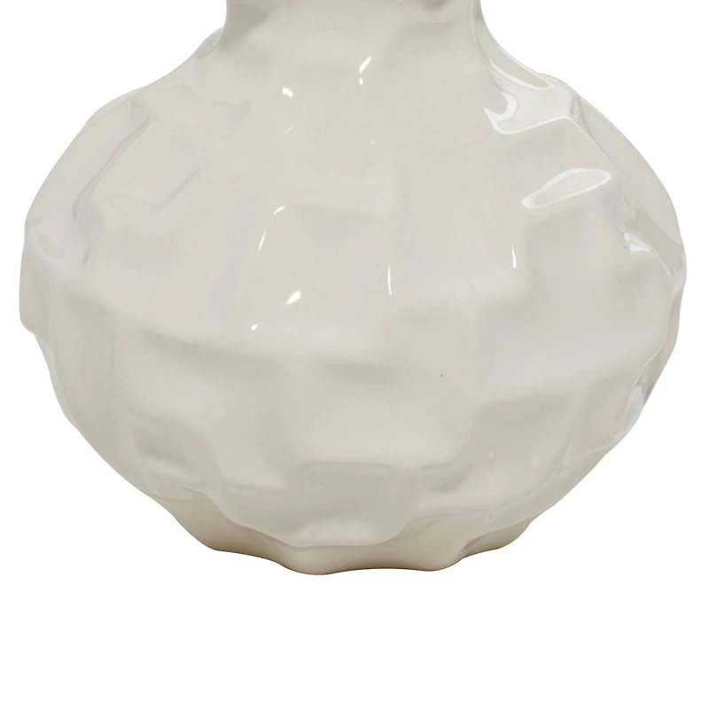 White Stoneware Modern Vase Set
