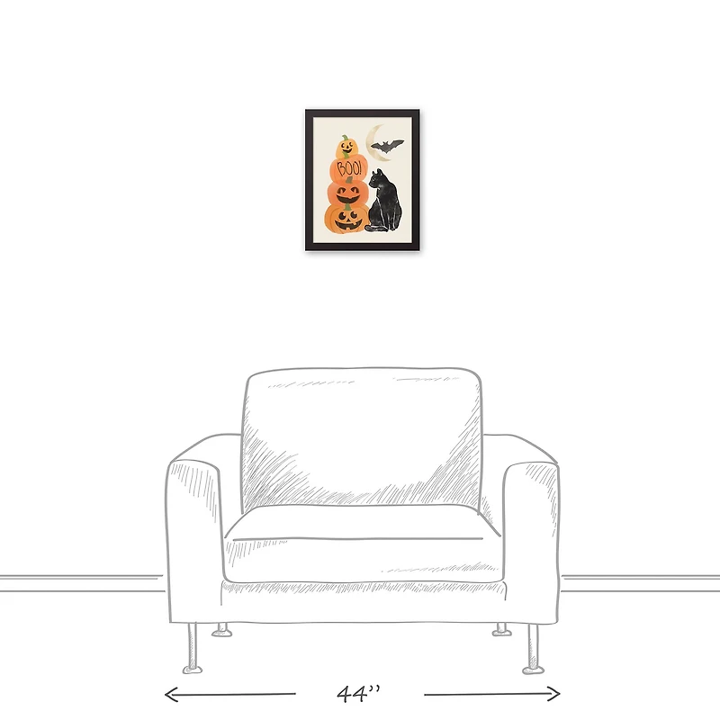 Halloween Still Life Black Framed Canvas Wall Art