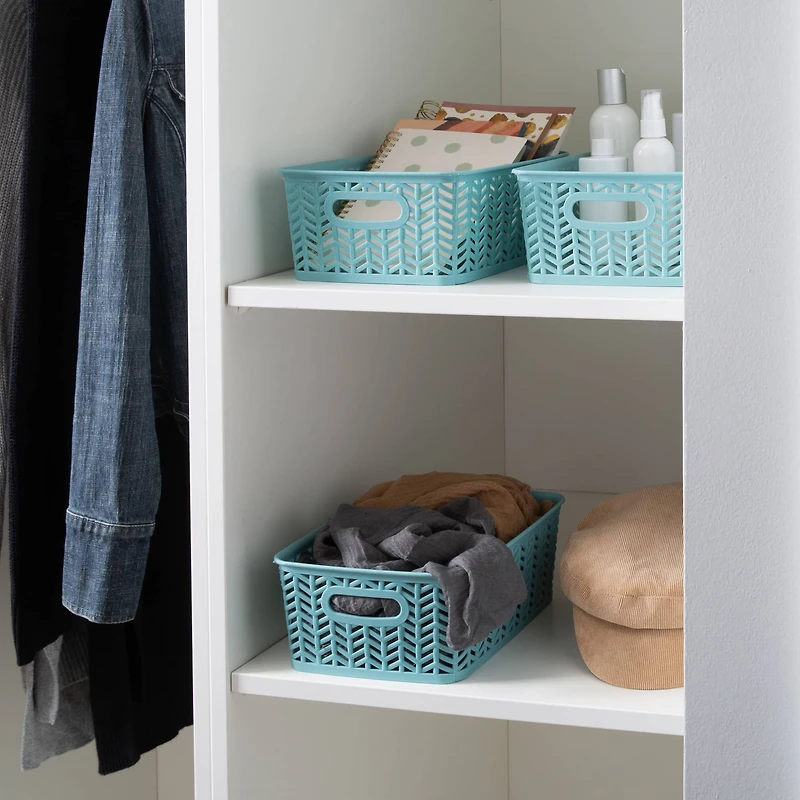 Simplify Small Herringbone Storage Basket