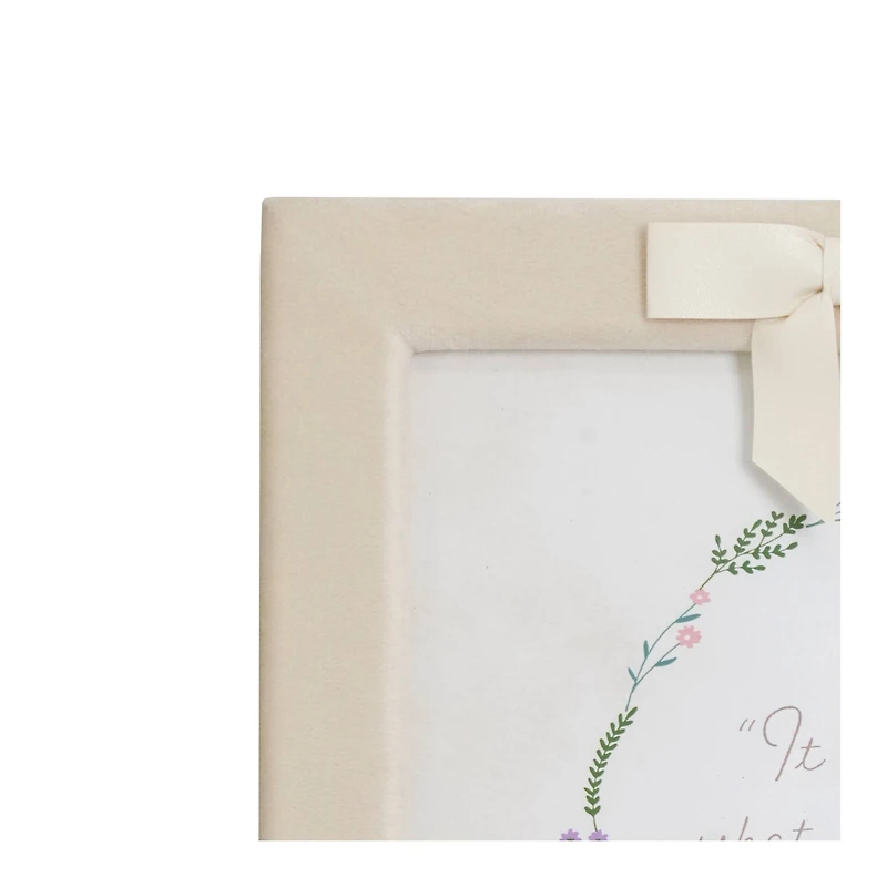 Just Jane 8" x 10" Cream Flocked Frame with Bow by Studio Décor®