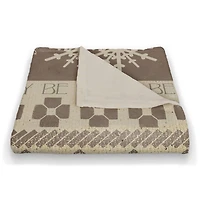 Neutral Christmas Sweater Coral Fleece Blanket