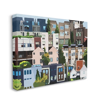 Stupell Industries Urban Apartments Cityscape Colorful Abstract Trees Canvas Wall Art