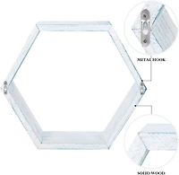 NEX™ Light Blue White Rustic Floating Honeycomb Shelf Set