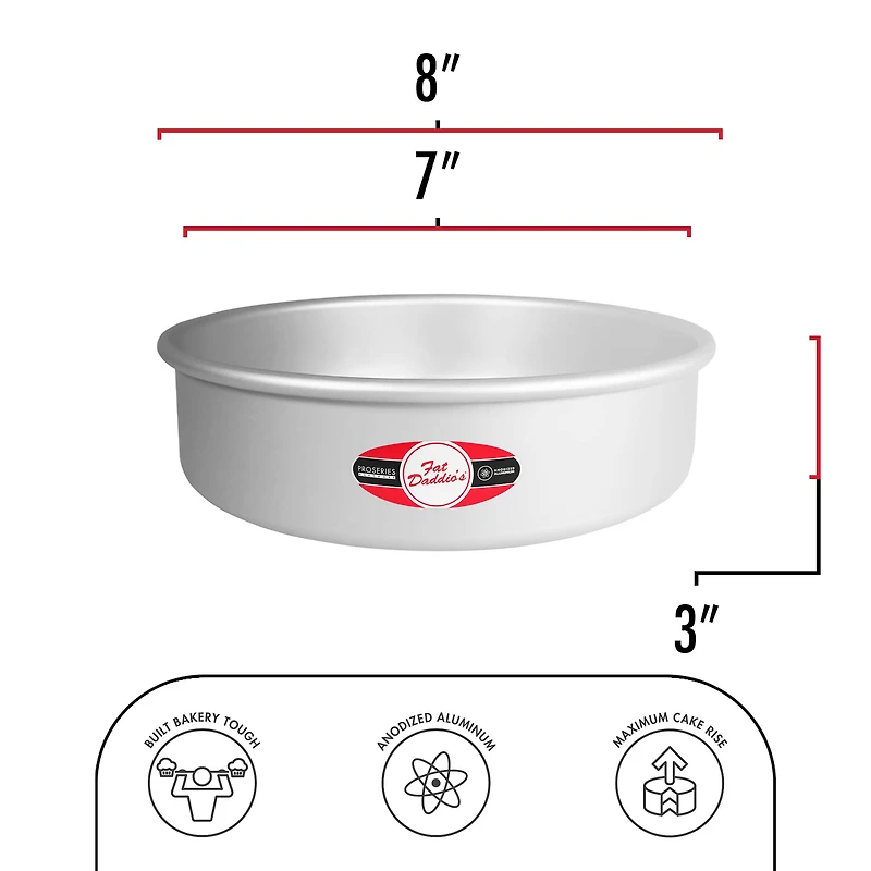 Fat Daddio's® ProSeries 7" x 3" Anodized Aluminum Round Cheesecake Pan
