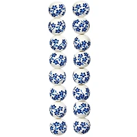 12 Pack: White & Sapphire Ceramic Round Beads, 12mm by Bead Landing™