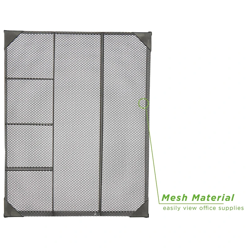 Mind Reader 11.75" Black 2-Piece Mesh Deep Drawer Organizer