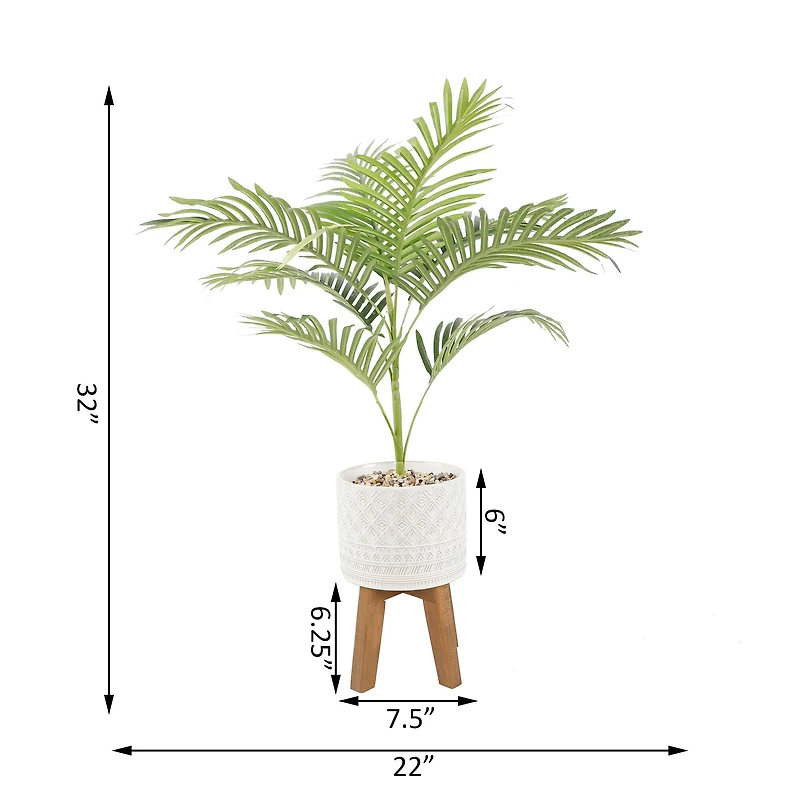 Flora Bunda® 2.5ft. Palm in Illuminati Ceramic Pot on Stand