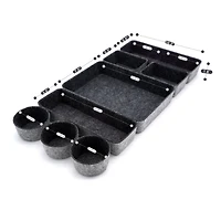 Welaxy 8 Piece Felt Round Cups & Trays Drawer Organizer Set