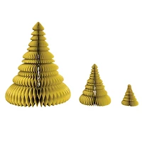 Hello Honey® Chartreuse Glitter Handmade Recycled Paper Folding Honeycomb Trees Set
