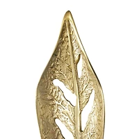 43" Gold Metal Leaf Tall Textured Cutout Sculpture