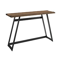 Walker Edison Reclaimed Barnwood Faux Wrap Modern Industrial Entry Table