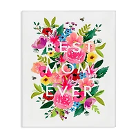 Stupell Industries Floral Best Mom Ever Canvas Wall Art