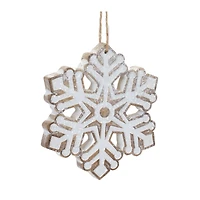 4.75" Glittered Snowflake Ornament Set