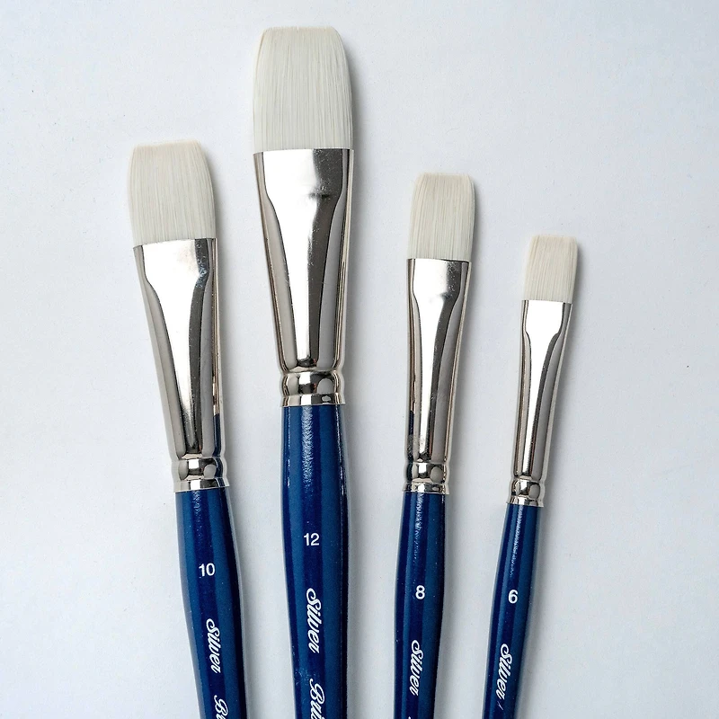 Silver Brush Limited Bristlon Short Handle Brights Brush, Set of 4