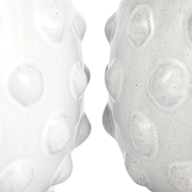 Hello Honey® 5.5" White Bubbled Design Terra Cotta Planter