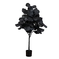 4ft. Artificial Halloween Black Fiddle Leaf Tree