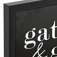 Gather and Give Thanks 12" x 12" Black Framed Canvas