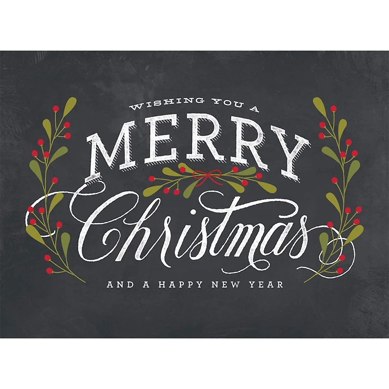 JAM Paper 6.25" x 4.625" Season's Greetings Chalkboard Assorted Card Set, 25ct.