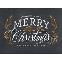 JAM Paper 6.25" x 4.625" Season's Greetings Chalkboard Assorted Card Set, 25ct.