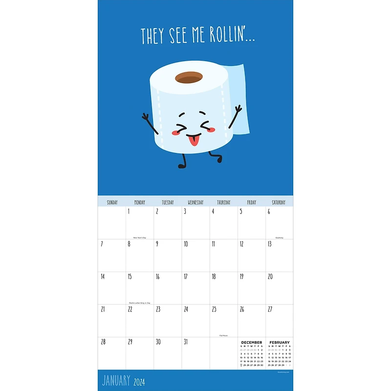 TF Publishing 2024 Puns Wall Calendar