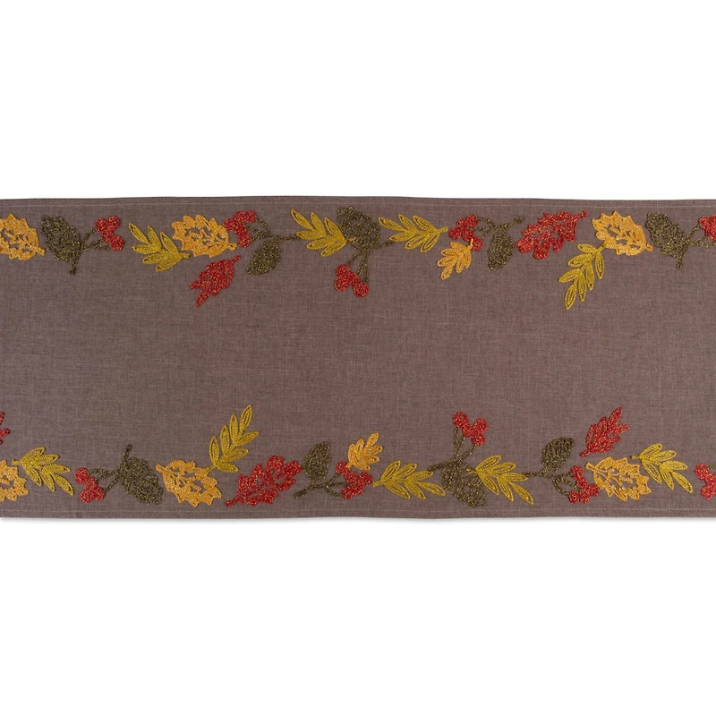 DII® 70" Shimmering Leaves Embroidered Table Runner