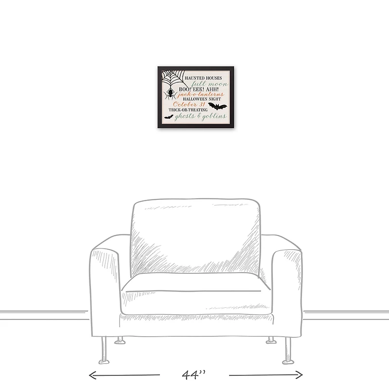 Halloween Things Black Framed Canvas Wall Art