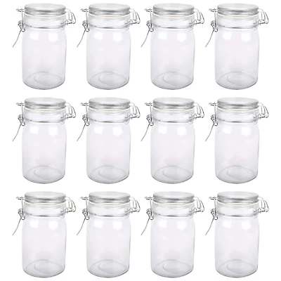 12 Pack: Round Glass Jar with Latch by Ashland®