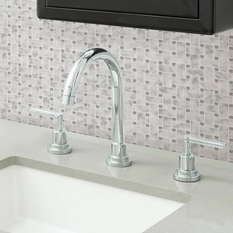 InHome Basketweave Carrara Peel & Stick Backsplash Tiles