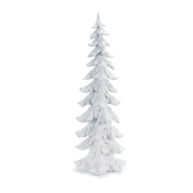 26" Flocked Pine Tree with Carved Design