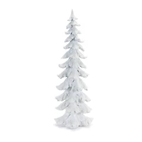 26" Flocked Pine Tree with Carved Design