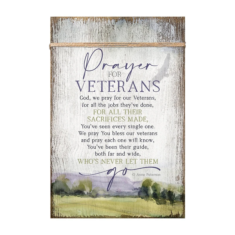 Prayer For Veterans Plaque with Easel and Wall Hanger