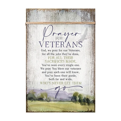 Prayer For Veterans Plaque with Easel and Wall Hanger