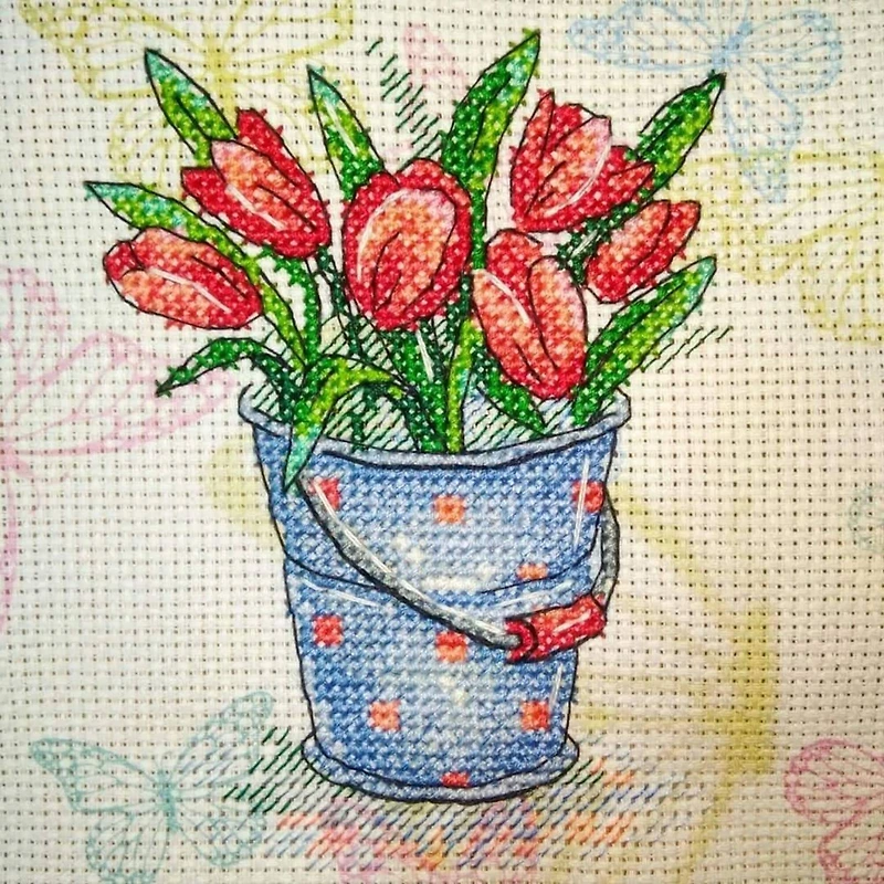 MP Studia Tulip Freshness Cross Stitch Kit
